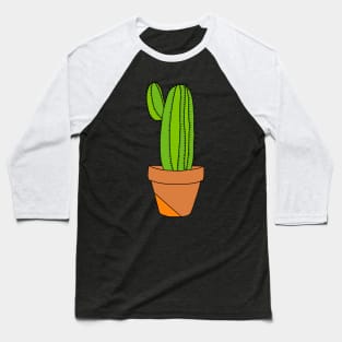 Cute Cactus Design #149: Saguaro Cactus In Terra-Cotta Pot Baseball T-Shirt